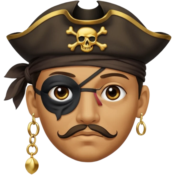 Eye patch pirate with earring, one eye covered
 emoji