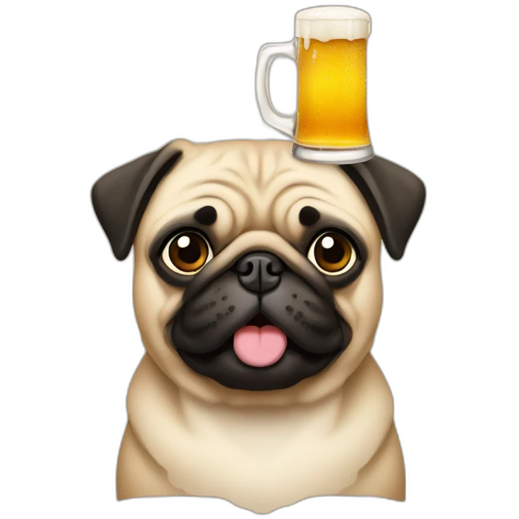 pug with beer emoji