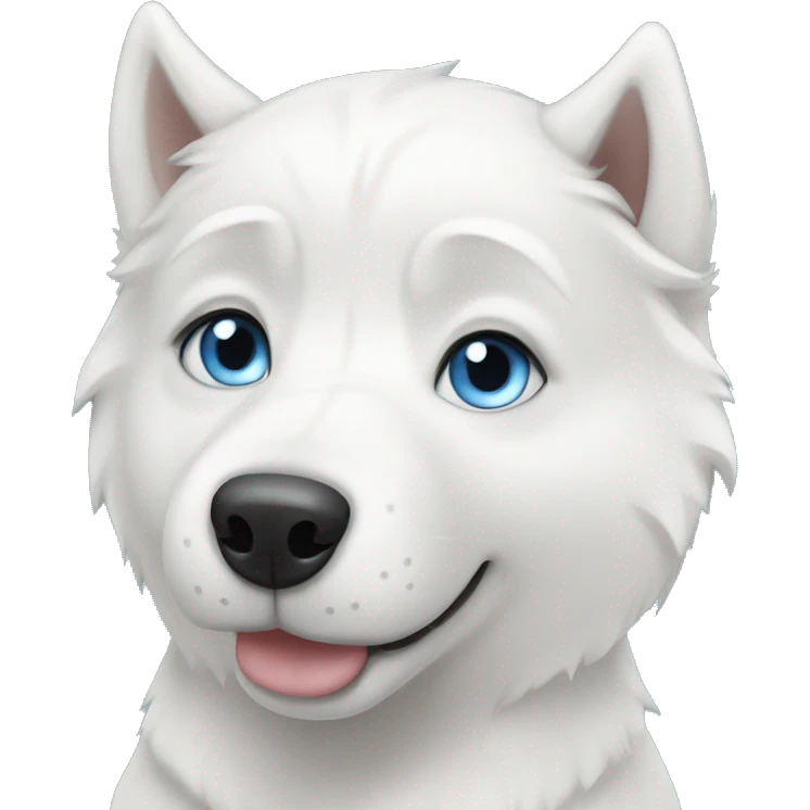 white husky with blue eyes emoji