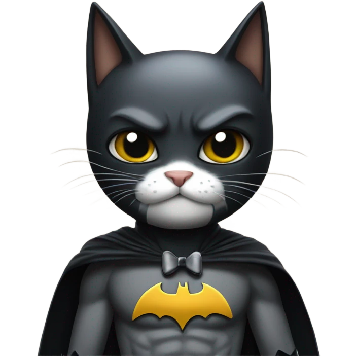 a cat dressed up as batman emoji