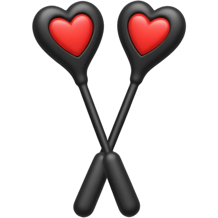 two black massage wands with a heart centred above them emoji