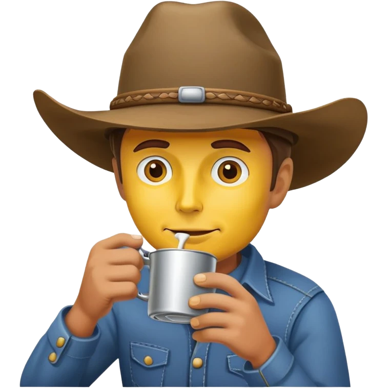 cowboy coffee with yellow face emoji