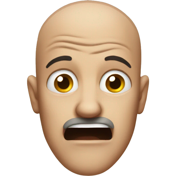 Scared bald man emoji