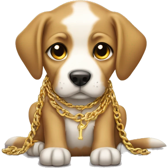Boxrr puppy with gold chains  emoji