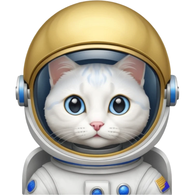 white cat gold Astronaut emoji