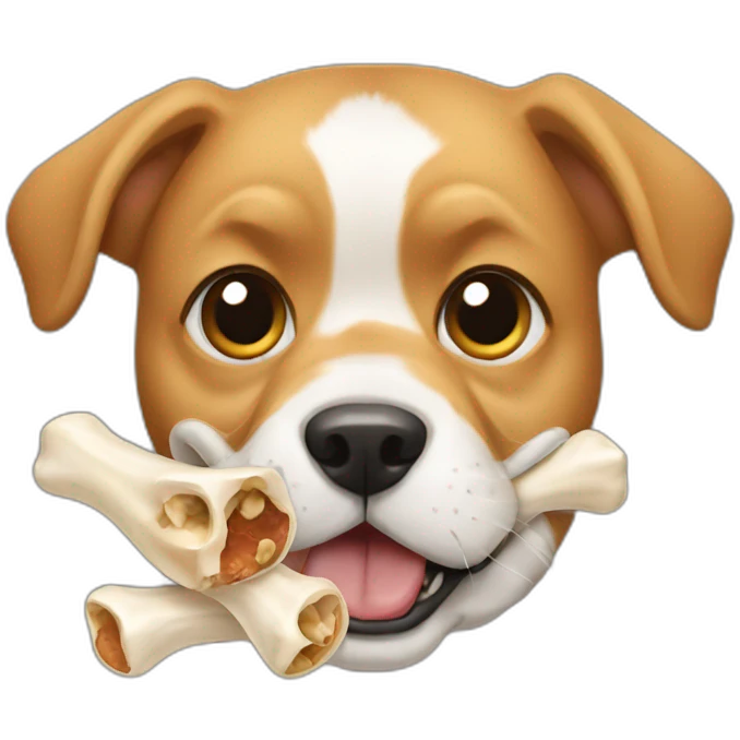 dog eating bone emoji