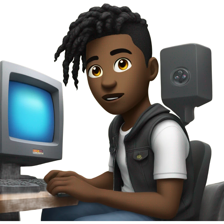 young black avatar playing brawlstars emoji