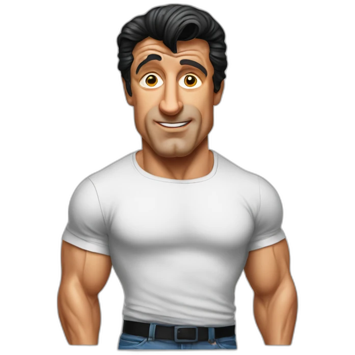sylvester stallone cartoon wearing shirt emoji