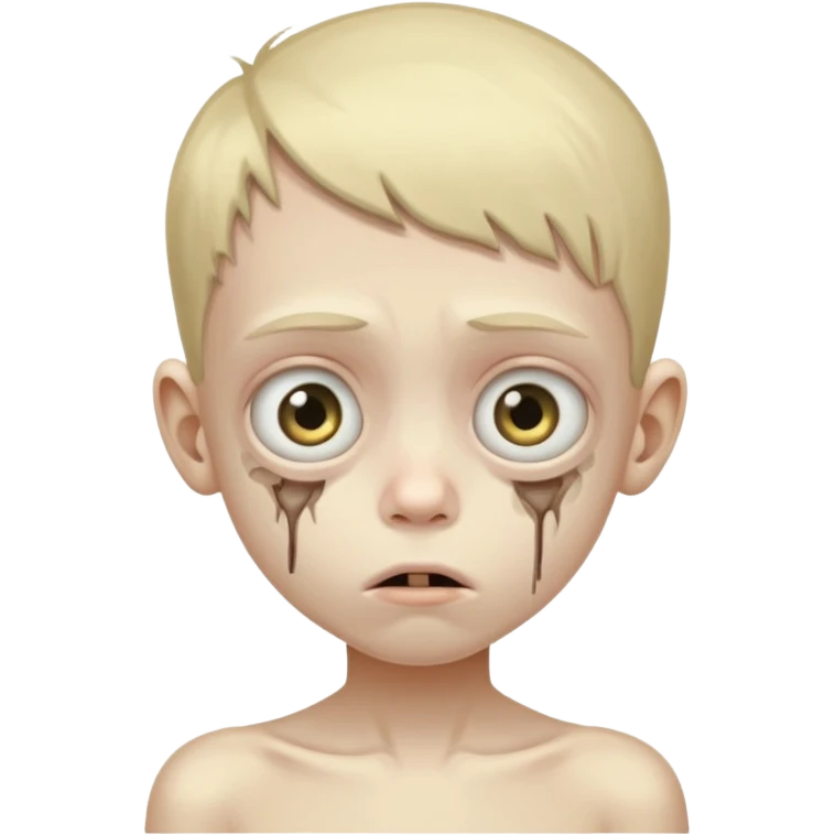 criança com corpo extremamente desnutrido emoji