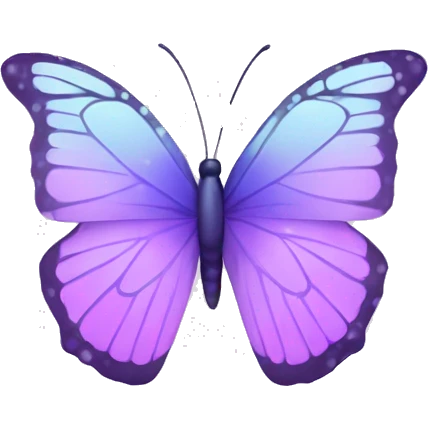 Sparkly Pastel purple-gradient butterfly emoji