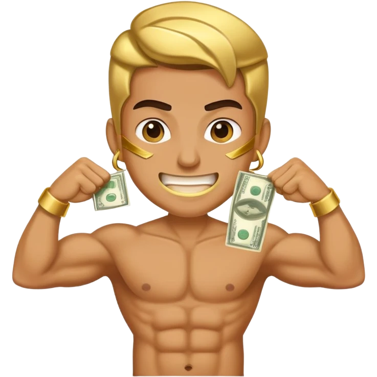 flexing money with grills  emoji