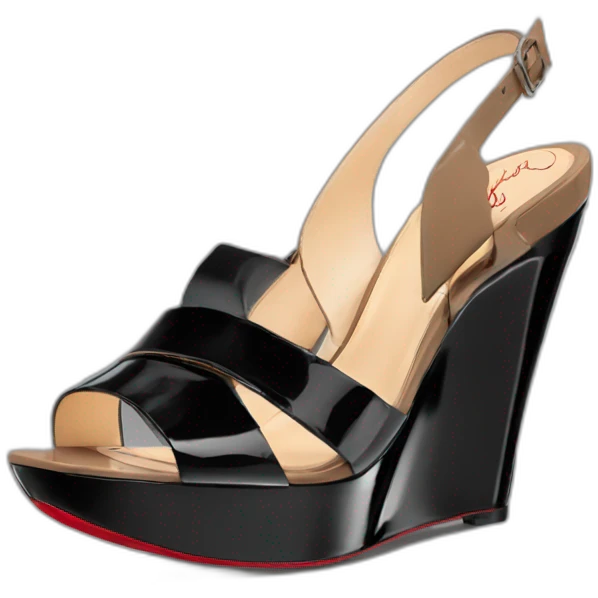 WEDGE LOUBOUTIN black PATENT emoji