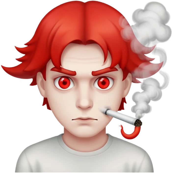 smoke red eyes cool guy emoji