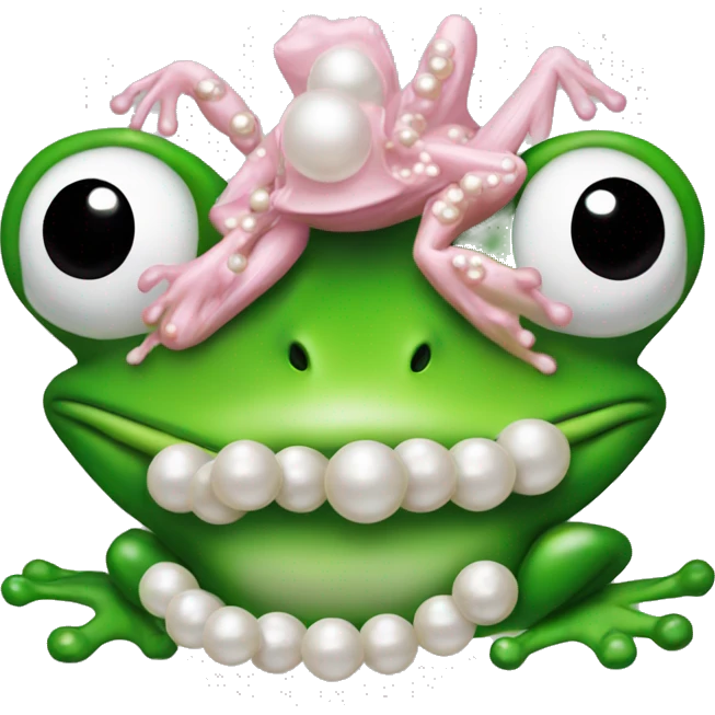 alpha kappa alpha frog with pearls  emoji