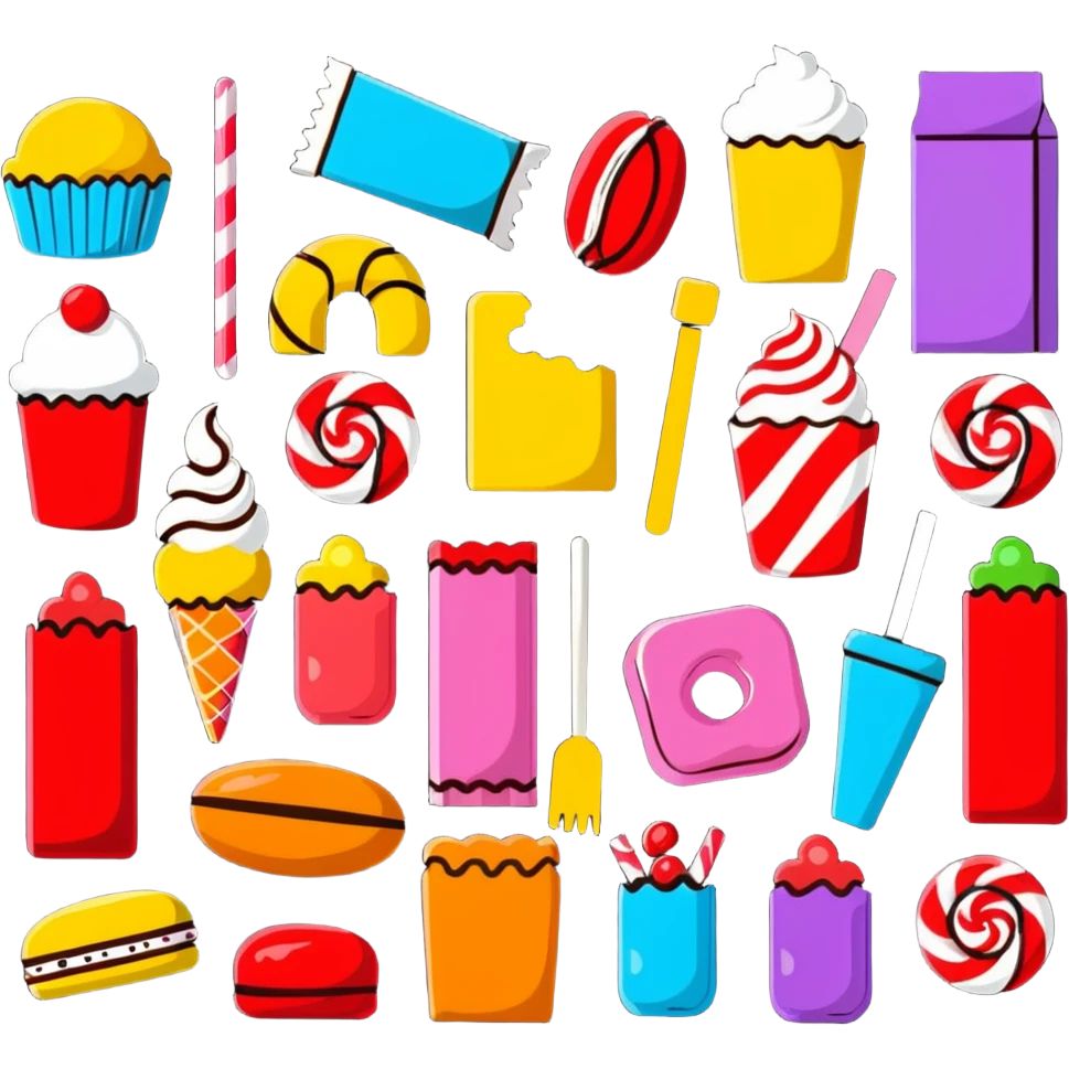 colorful confectionery items emoji