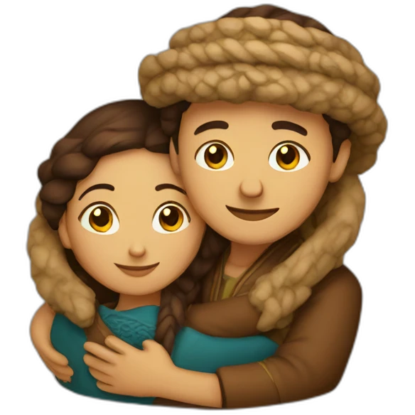 berber couple hugging emoji