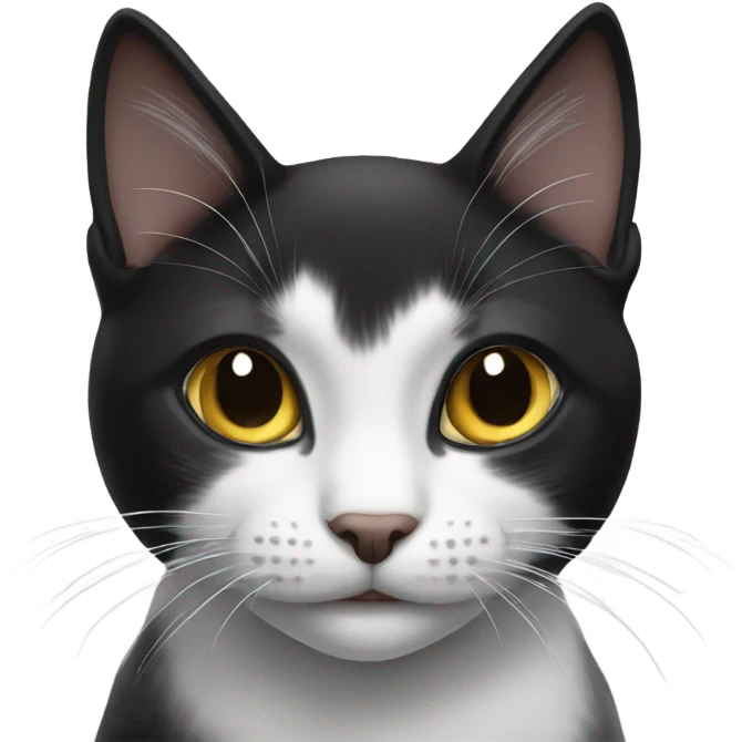 black and white cats  emoji