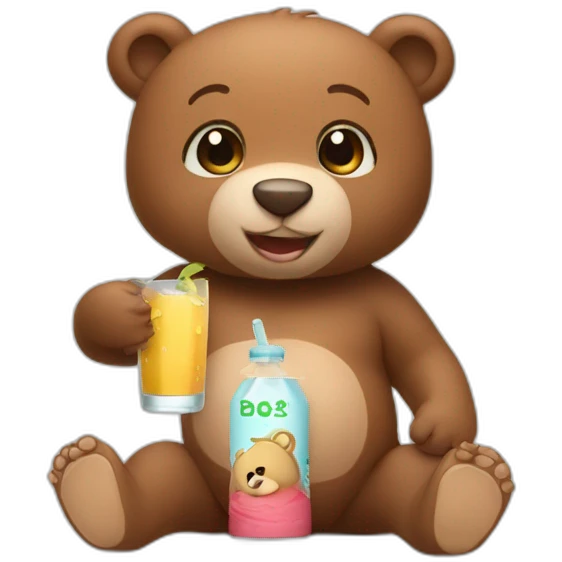 Baby yoga drink bear emoji