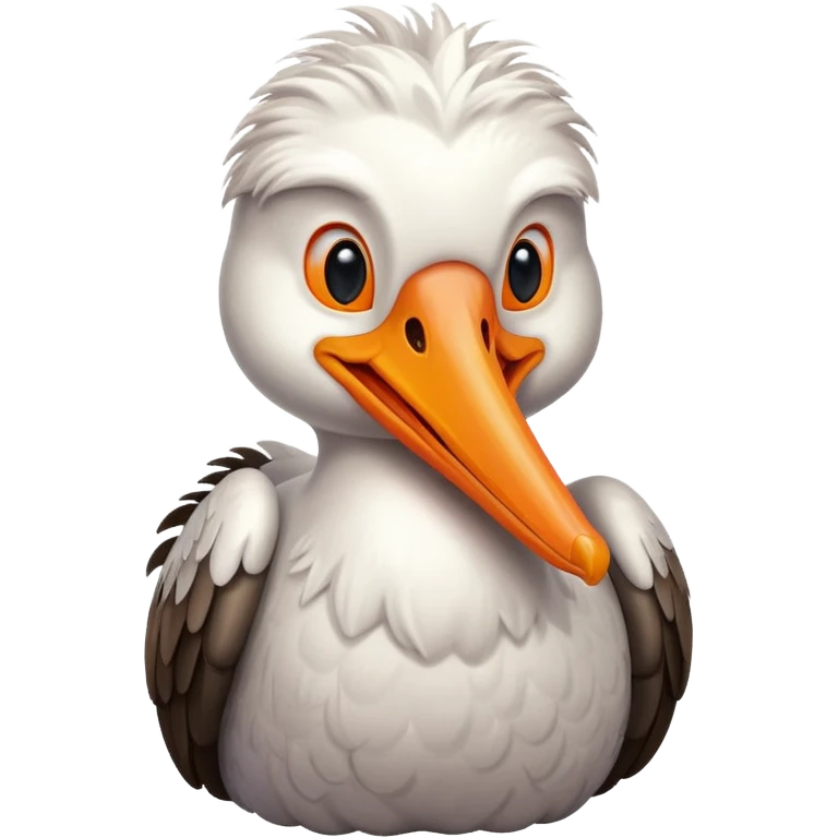 Create a really cute,  simple, cartoon pelican emoji that i can copy and paste into text emoji