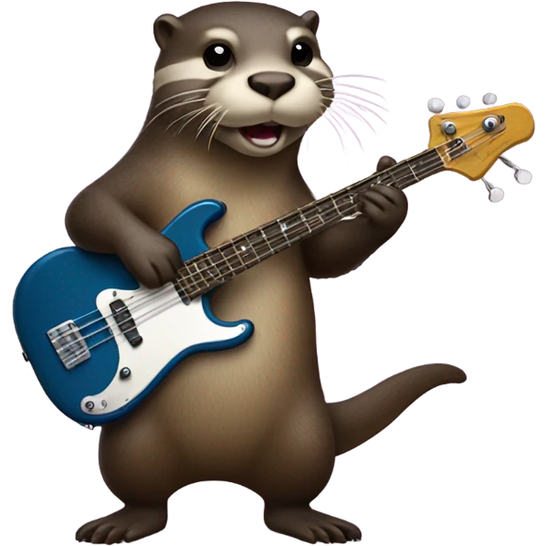 Otter using the bass emoji