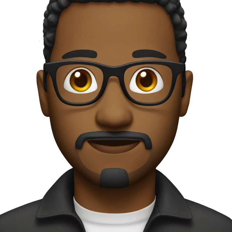 Black man glasses goatee emoji