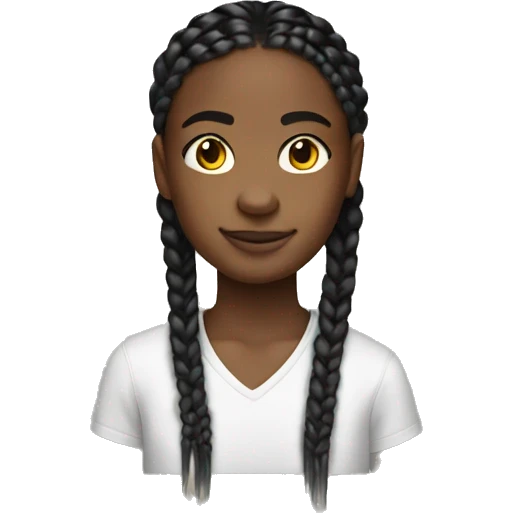 Black teenager with box braids emoji