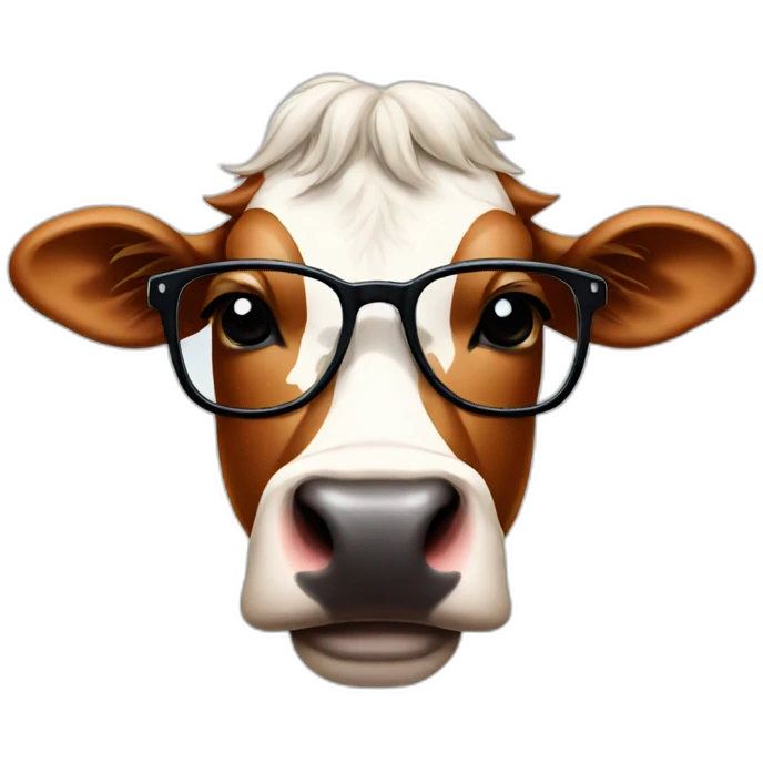 Cow with glasses emoji