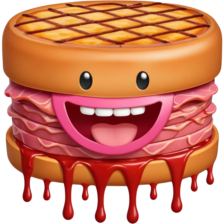  SPAM meat melted pink dripping sauce happy face emoji