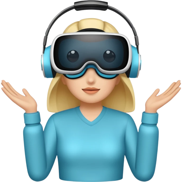 VR wear woman emoji