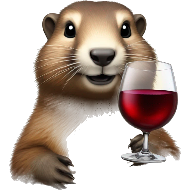 Marmot with wine glass  emoji