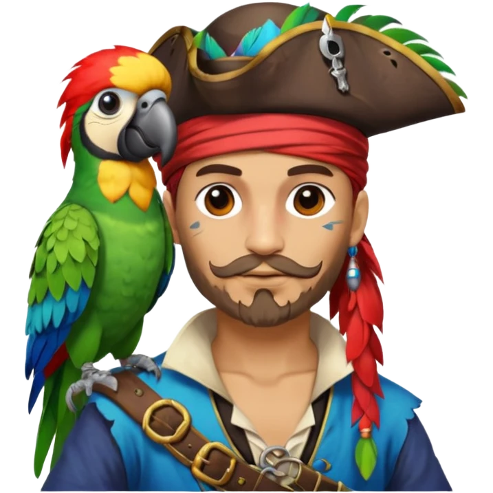 pirate and parrot emoji