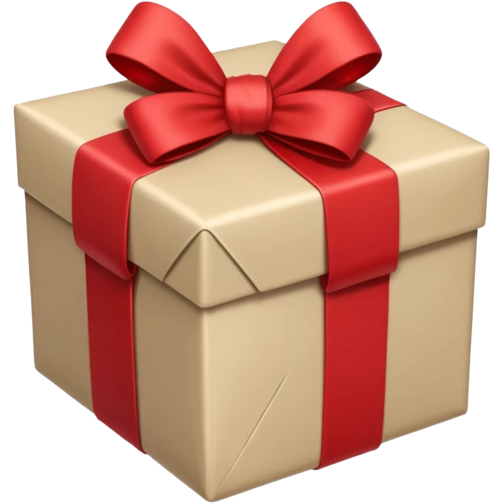 Beige Christmas present emoji
