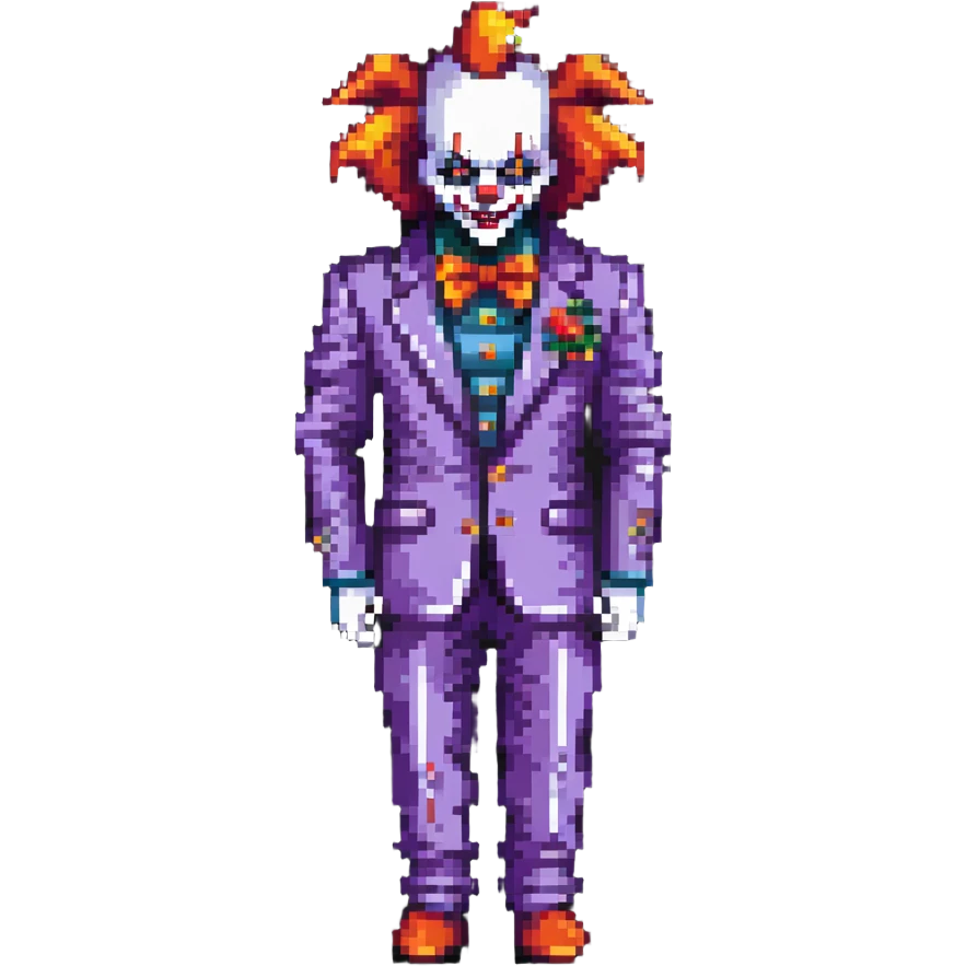 demonic clown wearing a leisure suit emoji