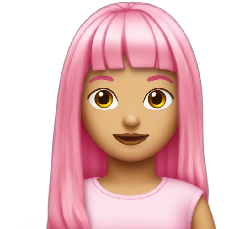 lisa pink hair emoji