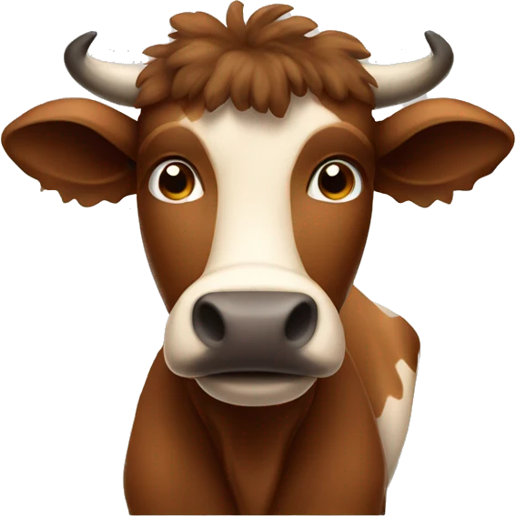 Brown fluffy cow emoji