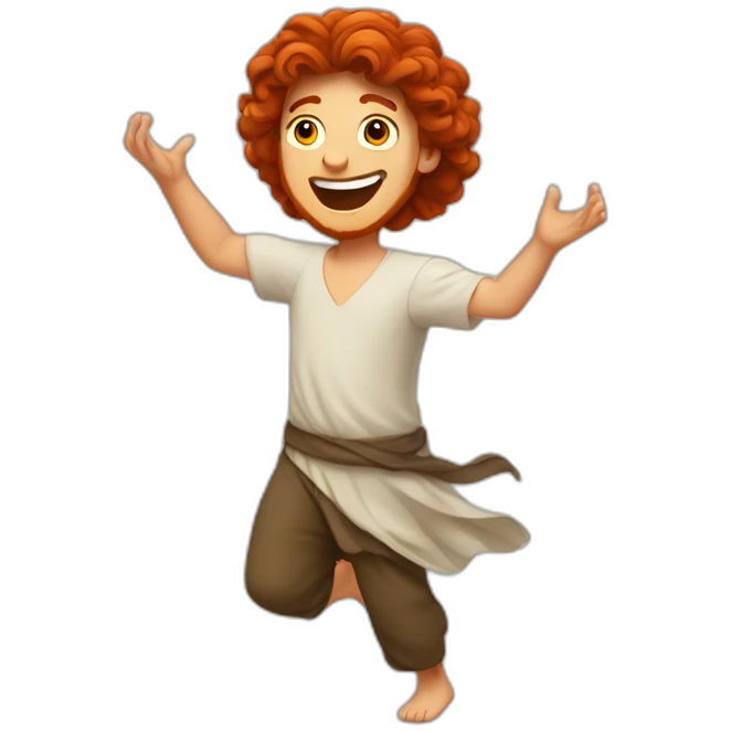 David dancing red-haired biblical emoji