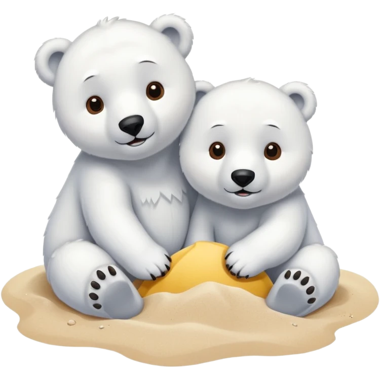 2 ours polaires à la plage emoji