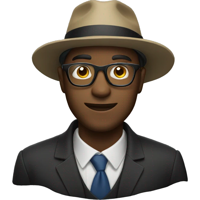 male with glasses and hat emoji