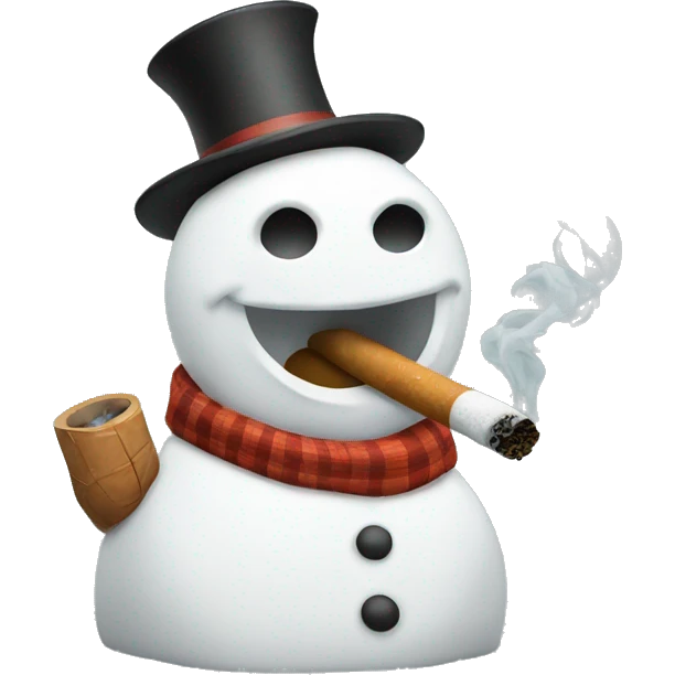 Snowman smoking  emoji