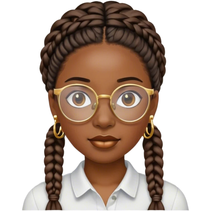 black girl with braids and glasses and good earrings  emoji