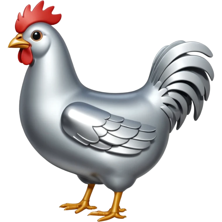 silver metal  chicken emoji
