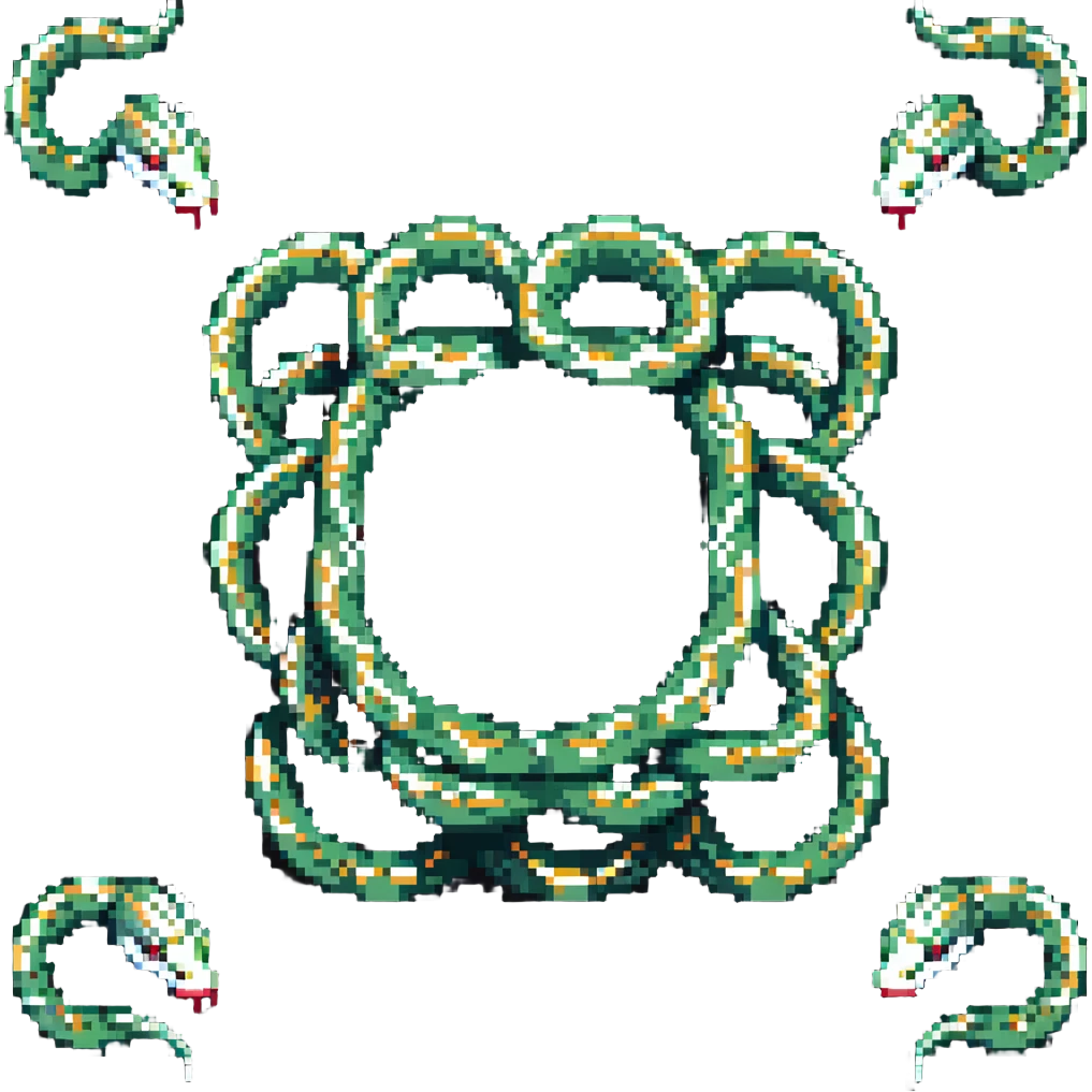 five snakes arranged in a circle emoji