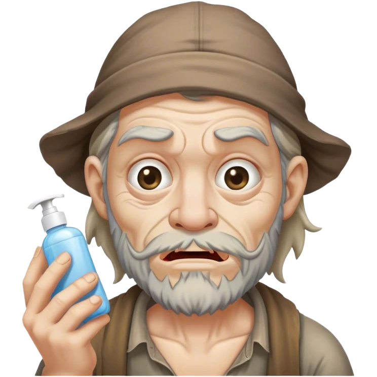 Evil hobo holding skincare emoji