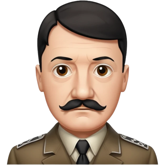 Je veux un emoji représentant adolf Hitler portant une moustache noir et carré rajoute son symbole  emoji