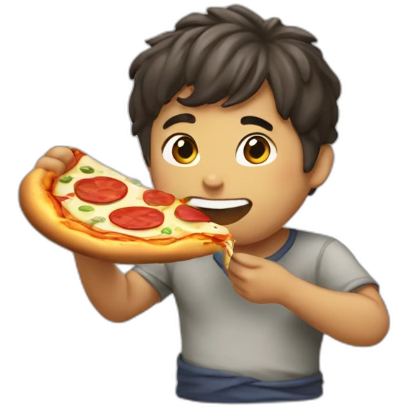 moyai eating a pizza emoji