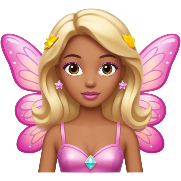 brown skin blonde barbie fairy  dust emoji