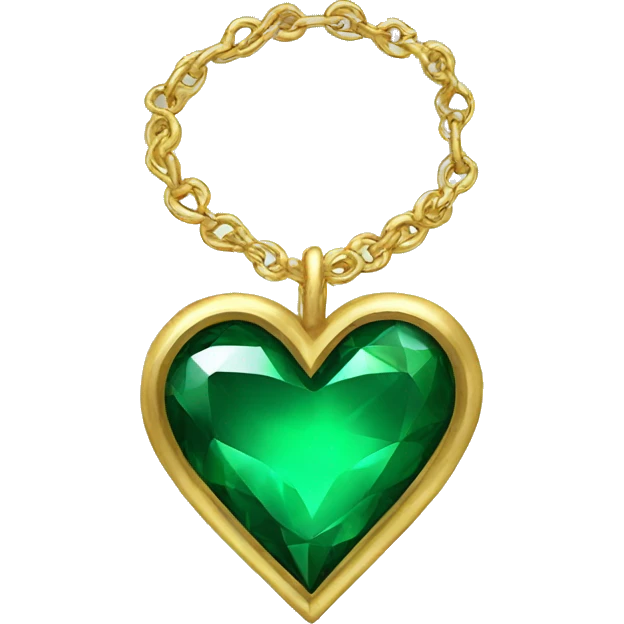 gold emerald glass heart emoji