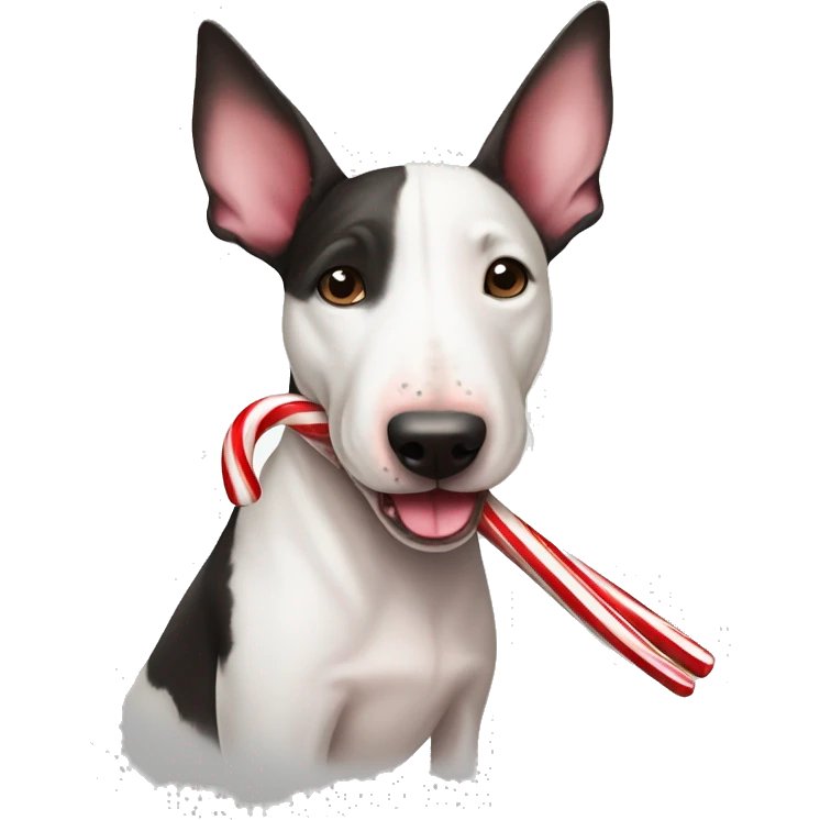 bull terrier and candy cane emoji