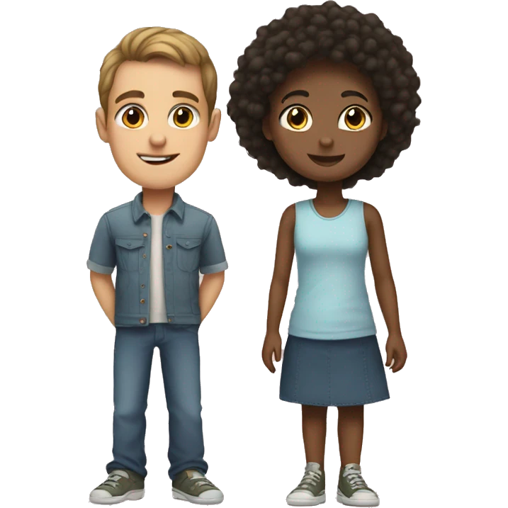 Tall guy brother and short girl sister emoji