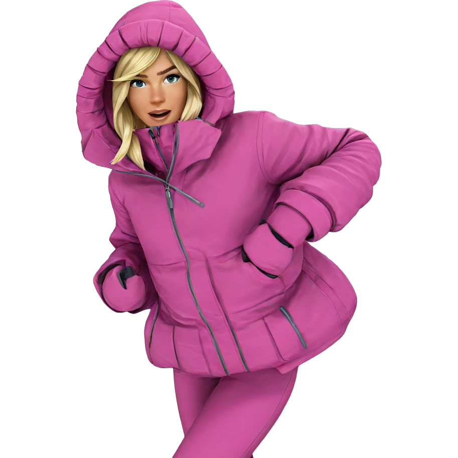 blonde girl in snowy mountains emoji